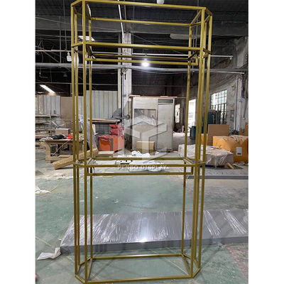 T4 Light Clothing Shop Display Furniture Electroplate 201 Stainless Steel Display Stand