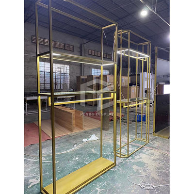 T4 Light Clothing Shop Display Furniture Electroplate 201 Stainless Steel Display Stand