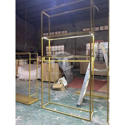 T4 Light Clothing Shop Display Furniture Electroplate 201 Stainless Steel Display Stand