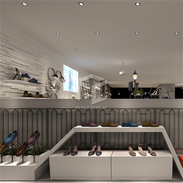 OEM Commercial Shoe Display Racks For Shop 2mm Thick MDF